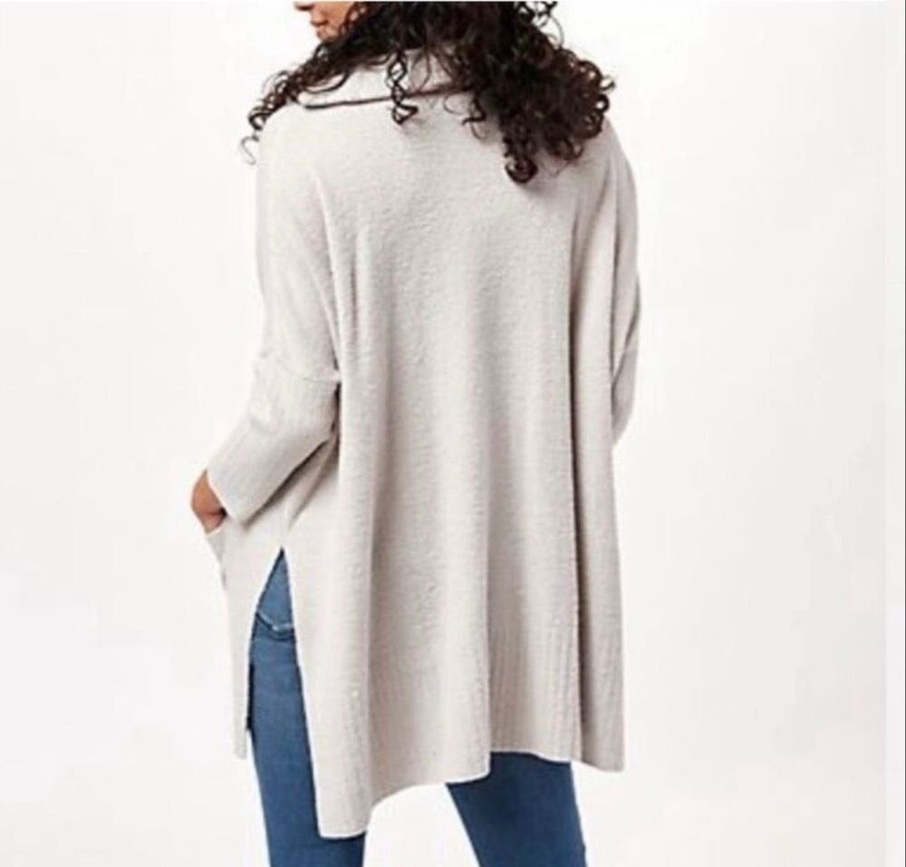 Barefoot Dreams Cozy Chic Lite Half Zip Rolled Edge Tunic Black L/XL NEW - Picture 9 of 10